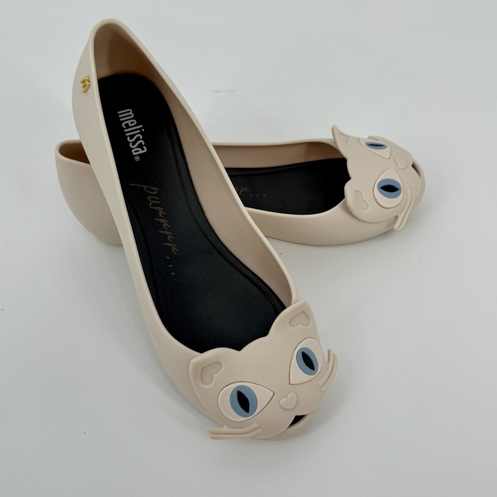 Melissa UltracatII Cream Cat Face Flats